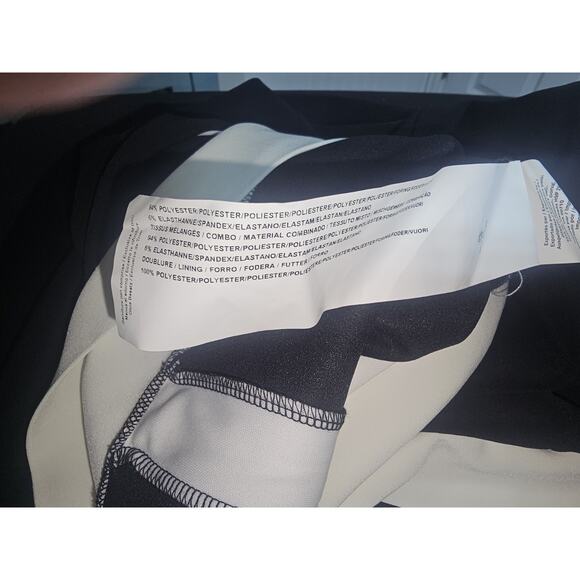 Joseph Ribkoff Sz 12 Black White Silhouette Fit Sleeves Mod Party Dress - Picture 12 of 14